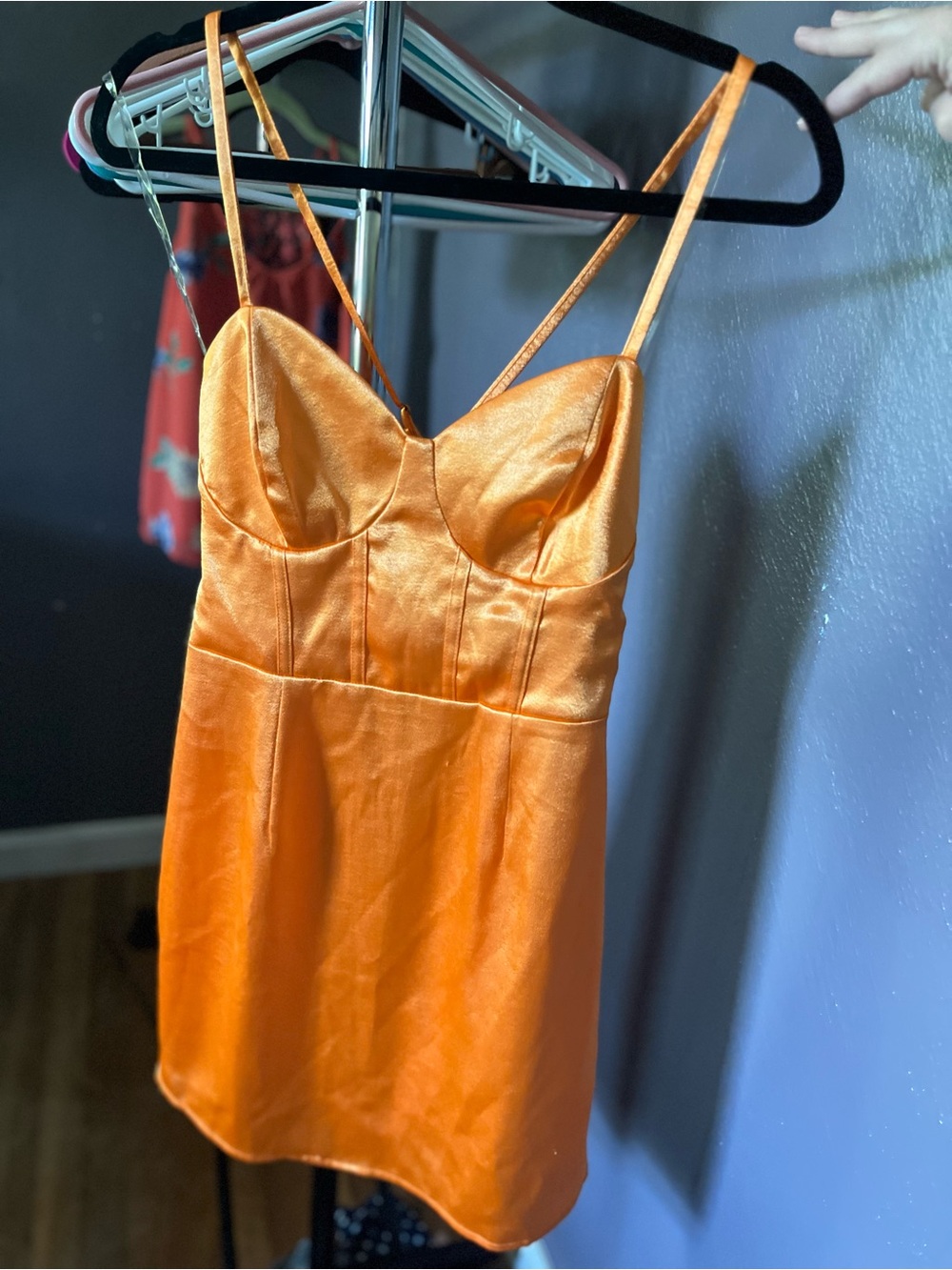 wild fable Orange Satin Slip with Bust Seams